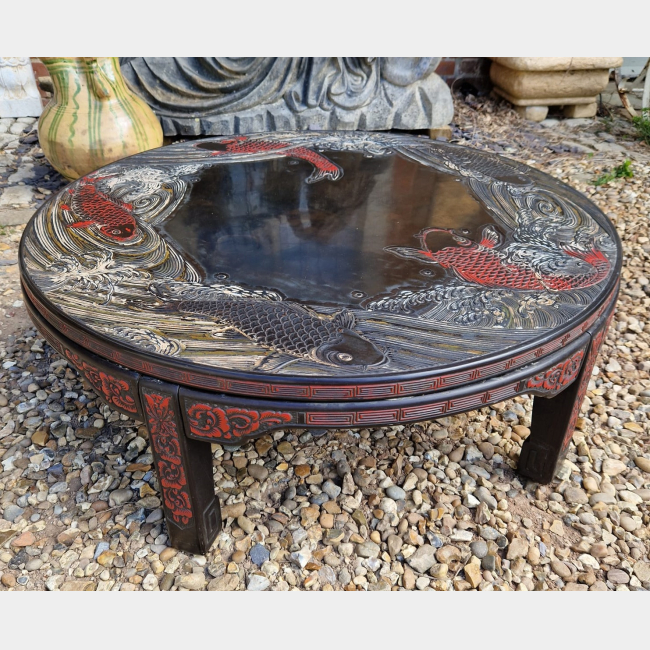 Carved Chinese Low Coffee Table
