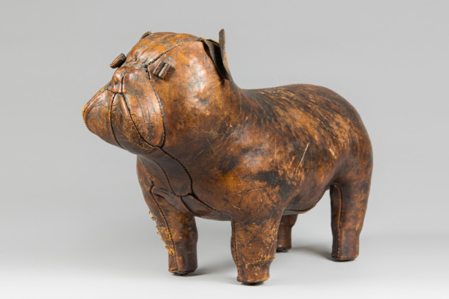 Mid-20th century leather bulldog by Dimitri Omersa for Abercrombie & Fitch. Price realised £600.