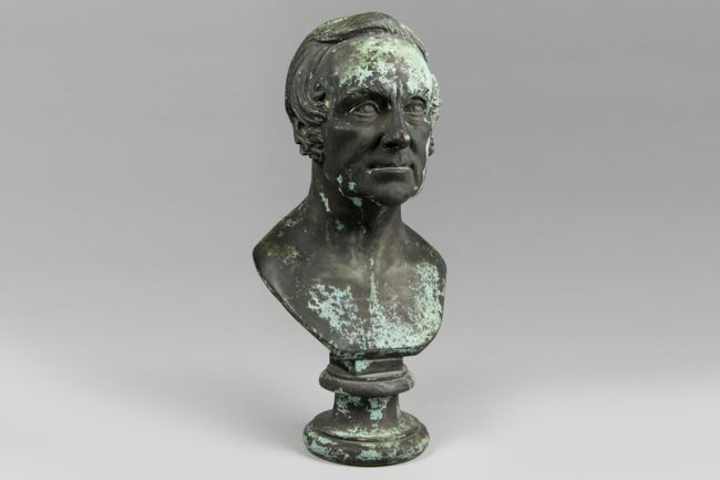 In the manner of Edgar George Papworth, a 19th century English bronze bust of a gentleman. Price realised £2,000.