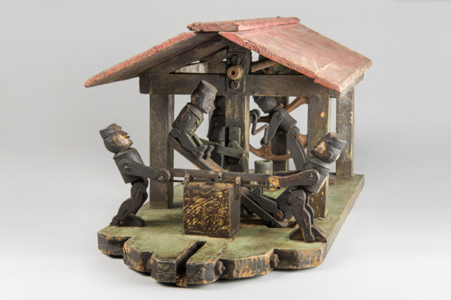 An early 20th century scratch built English folk art whirligig. Price realised £500