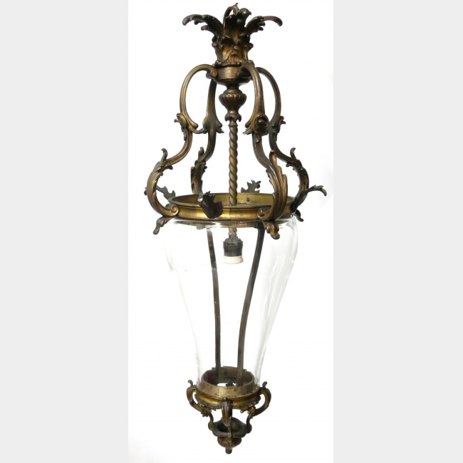 19TH CENTURY FRENCH GILT BRONZE HALL LANTERN