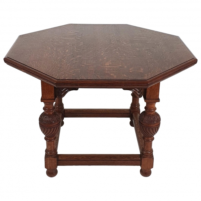 19th C. English Arts & Crafts Oak Centre Table