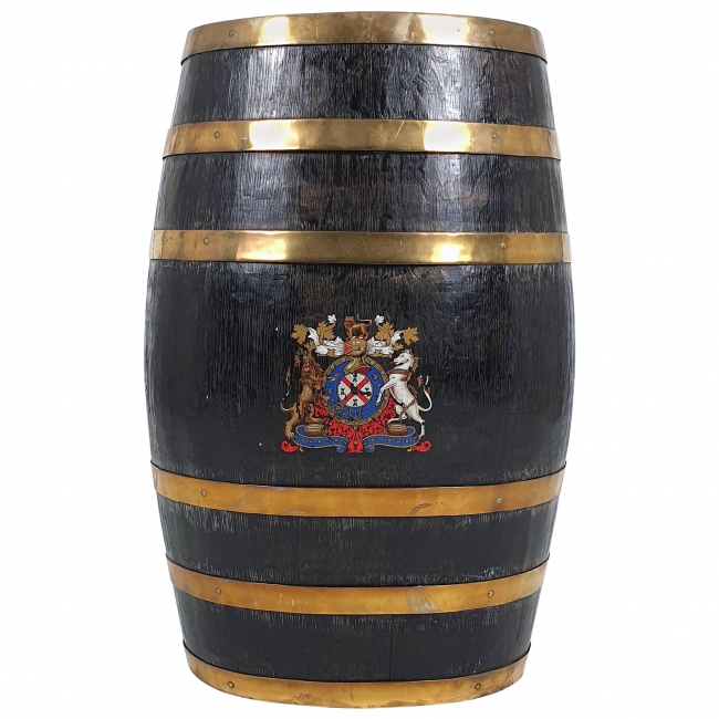 Victorian Oak and Brass Bound Barrel