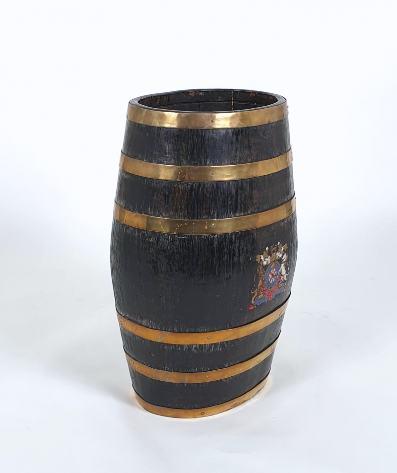 Victorian Oak and Brass Bound Barrel