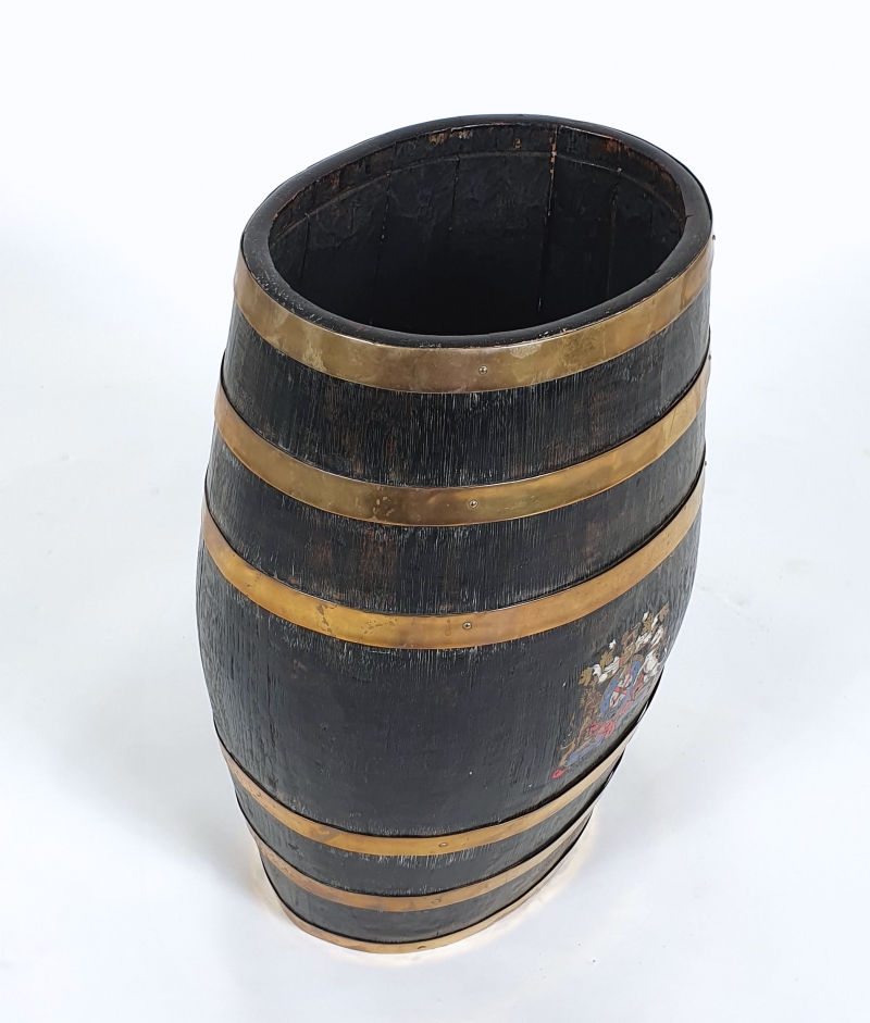 Victorian Oak and Brass Bound Barrel