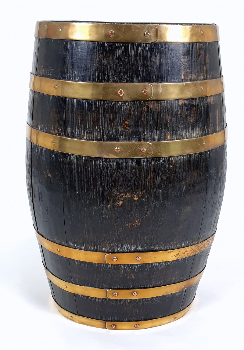 Victorian Oak and Brass Bound Barrel