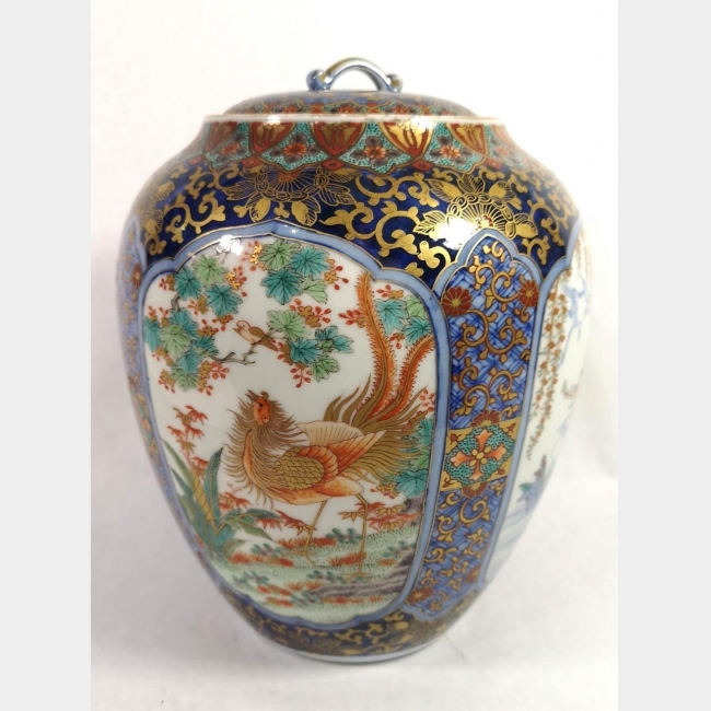 A JAPANESE VASE AND COVER