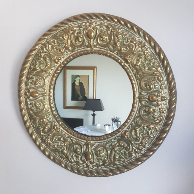 Arts & Crafts Brass Wall Mirror
