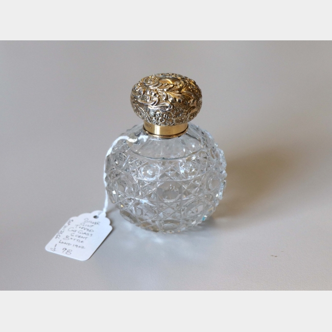 Silver Gilt Cut Glass Scent Bottle