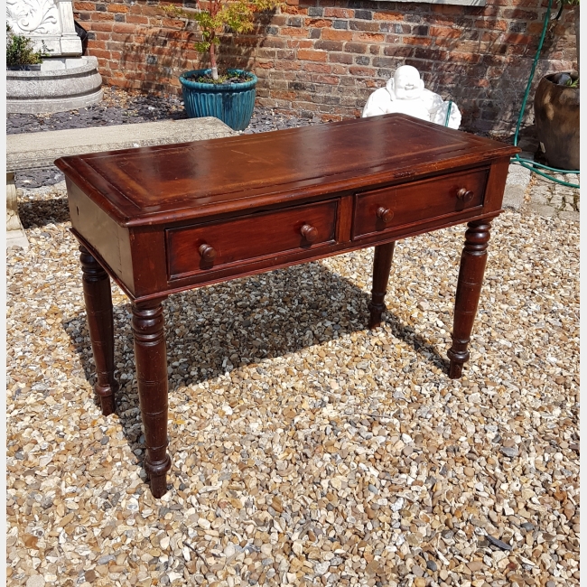 SOLD Victorian Leather Top Two Drawer Writing Table