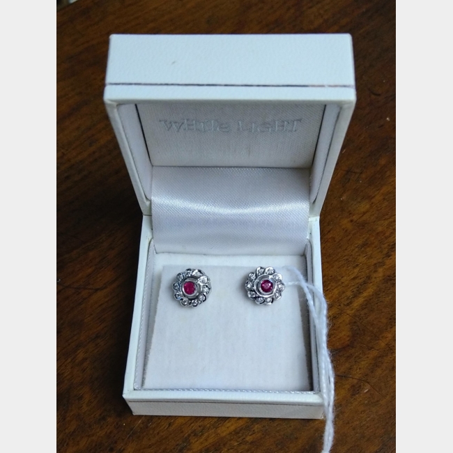 Ruby & Diamond Earrings