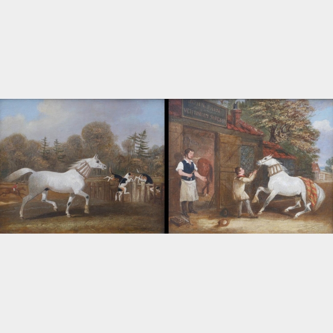 ATTRIBUTED TO JAMES POLLARD, 1792 - 1867, PAIR OF OILS ON CANVAS