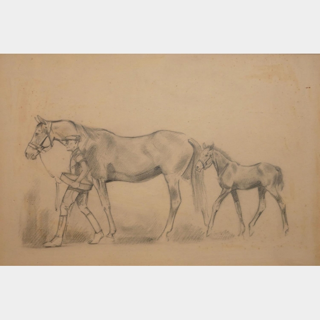 ATTRIBUTED TO SIR ALFRED JAMES MUNNINGS, KCVO, PRA, RI, 1878 - 1959, PENCIL