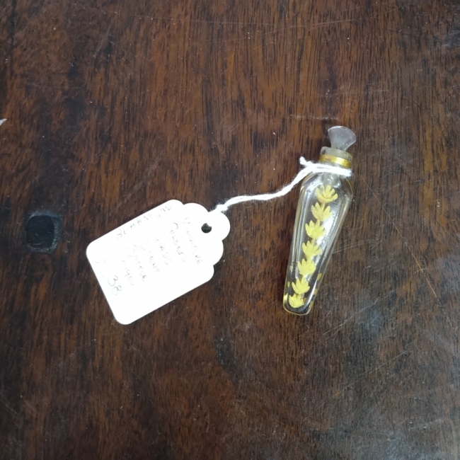 Miniature Gilded Glass Scent Bottle