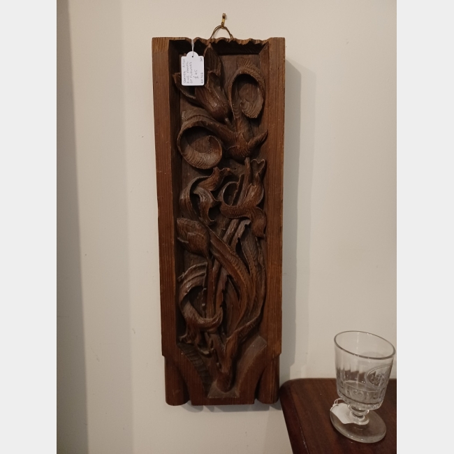 Carved Pitch Pine Panel