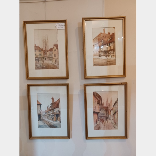 Set of 4 framed watercolours