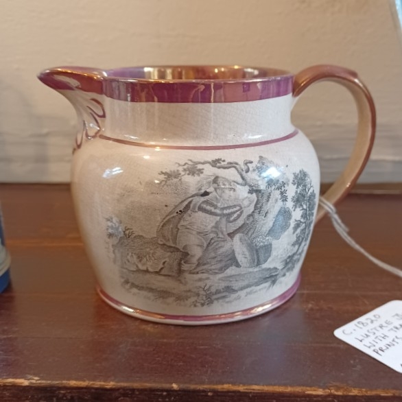 Lustre Jug with transfer prints