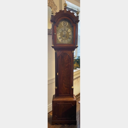 A LATE 18TH CENTURY EIGHT DAY MAHOGANY LONGCASE CLOCK