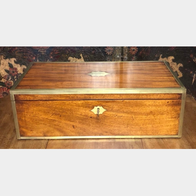 A Georgian mahogany naval officers writing box