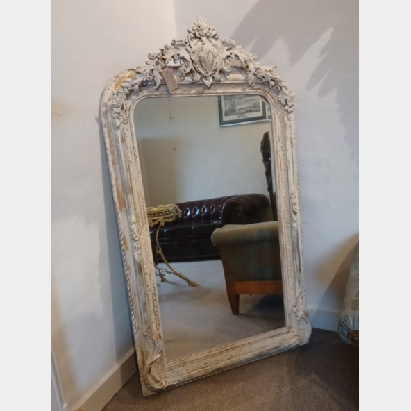 Carved wood painted french mirror
