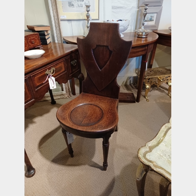 Regency Mahogany Shield Back Hall Chair
