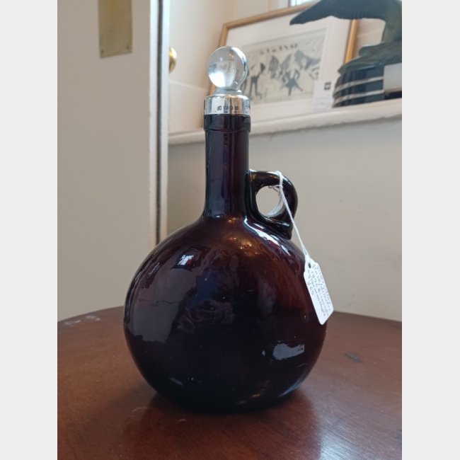 Flask / Decanter with silver collar