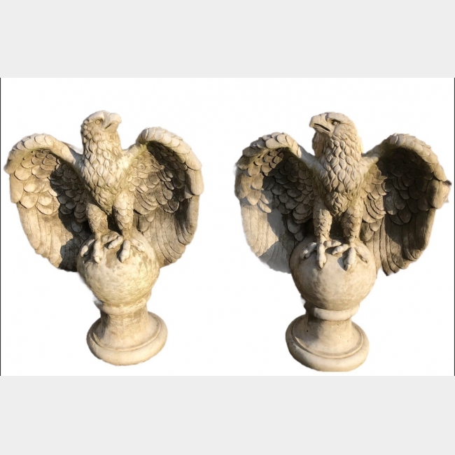 A Pair of Eagle Form Pier Caps or Finials