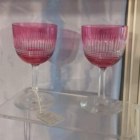 Pair of Cranberry Cased Glasses