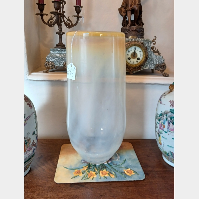 Large Vaseline Glass Vase