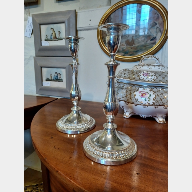 Pair of Silver Plated Candlesticks