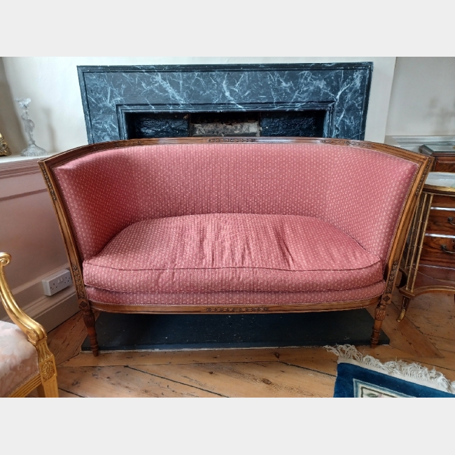 Mahogany Two Seat Salon Settee