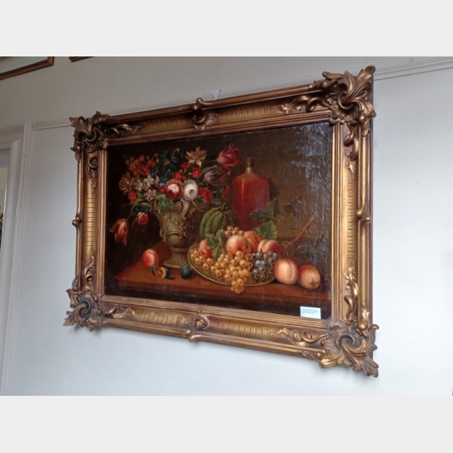 18th Cent Flemish School Still Life Gilt Framed