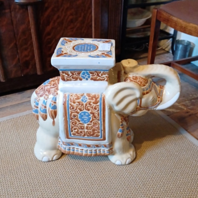 SOLD Ceramic Elephant Plant Stand