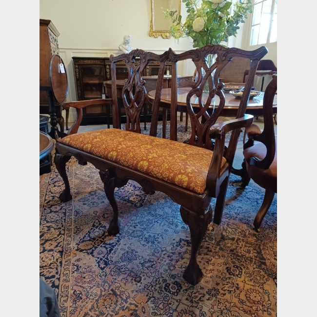 Victorian Mahogany 2 Seater Bench