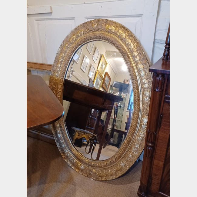 Large Oval Gilt Mirror