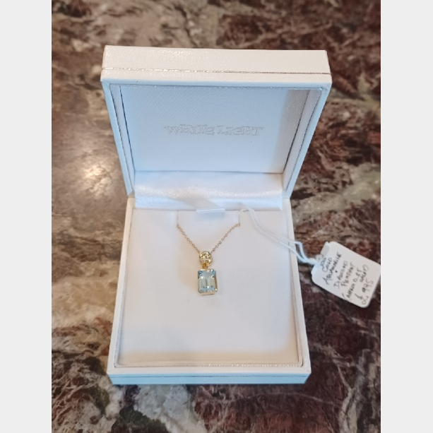 Aquamarine & Diamond Pendant