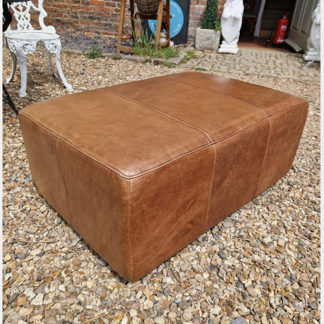 Halo Leather Ottoman