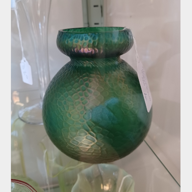Bohemian Iridescent Glass Vase