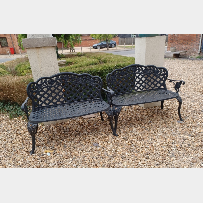 Black garden benches