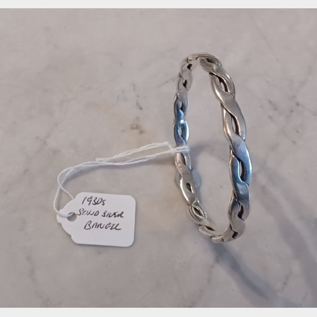 1930s Solid Silver Bangle