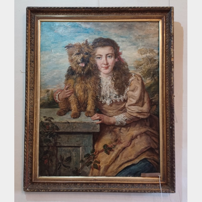 Portrait of Lady and Dog