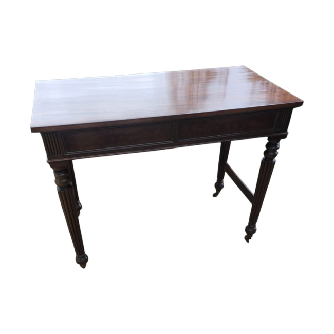 A Victorian Solid Dark Mahogany Side Table.