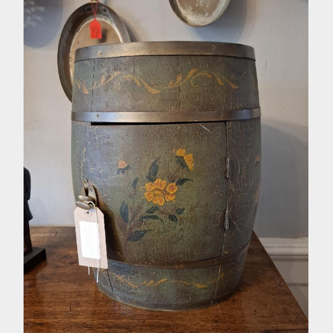 Painted Wooden Barrel