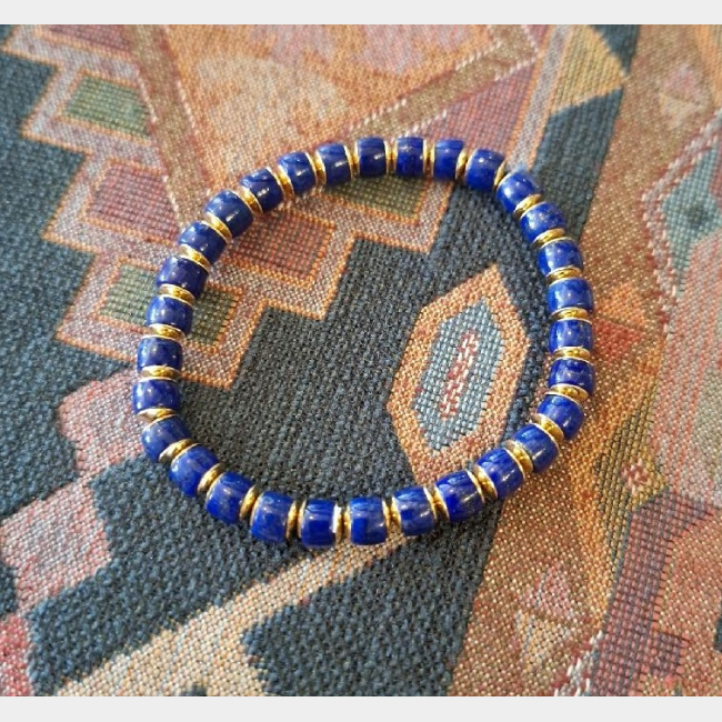 Lapis and Brass Bracelet