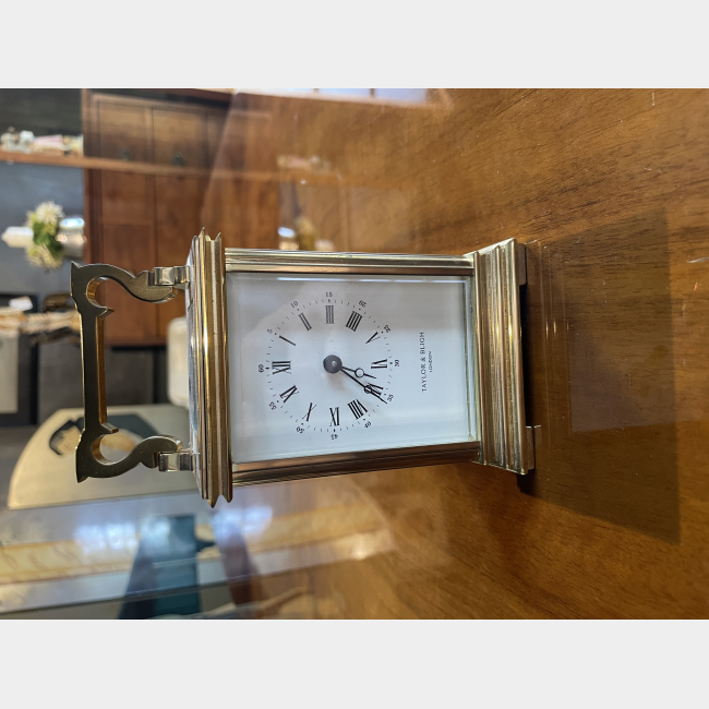 Taylor & Bligh London, a vintage heavy brass eight day carriage clock.