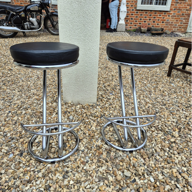 Pair Z Frame Italian Stools